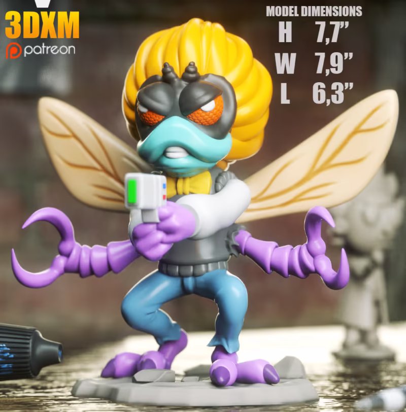 Baxter Fly Chibi 3D Model - Chibi STL File for 3D Printing