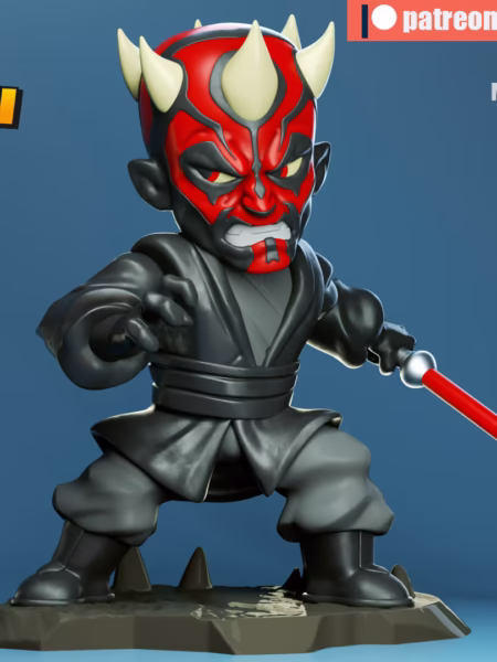 Darth Maul Chibi 3D Model - Chibi Star Wars STL File