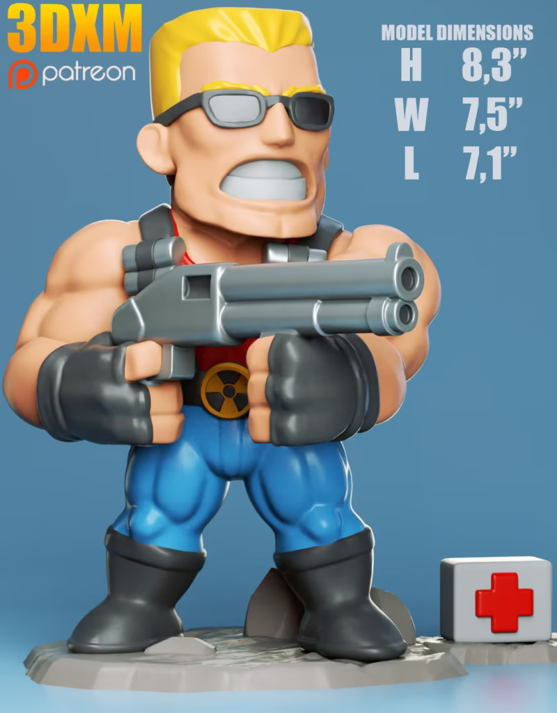Duke Nukem 3D Chibi 3D Model - Chibi Duke Nukem STL File