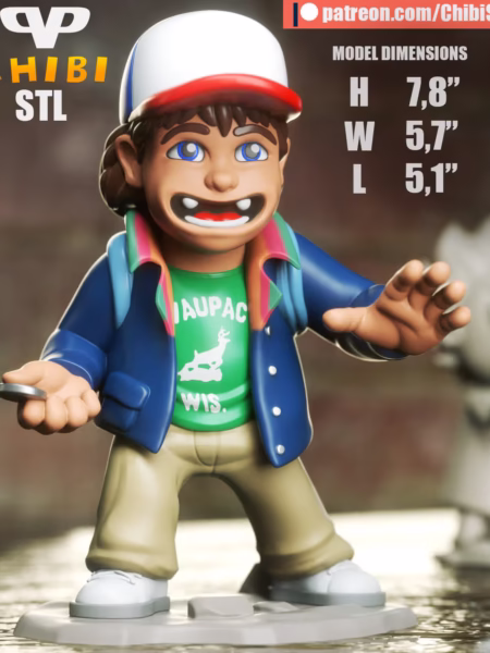 Dustin Henderson Chibi 3D Model - Stranger Things Chibi STL File
