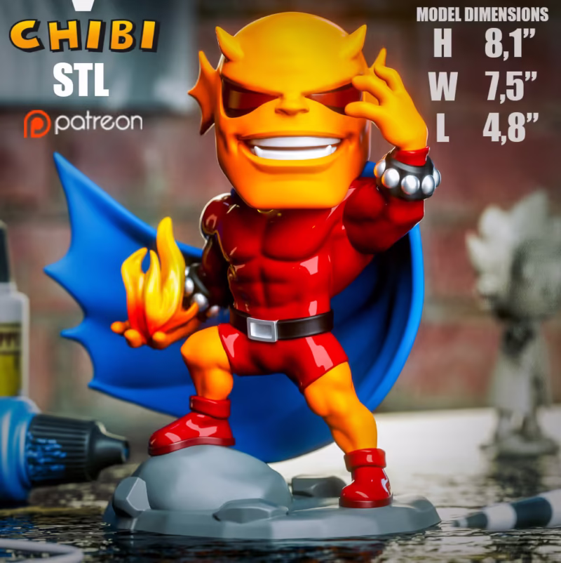 Etrigan the Demon Chibi 3D Model - DC Comics Chibi STL File
