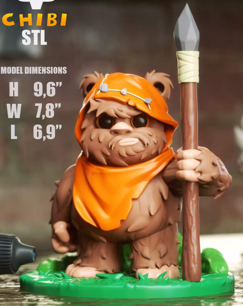 Ewok Chibi 3D Model - Star Wars Chibi STL Files