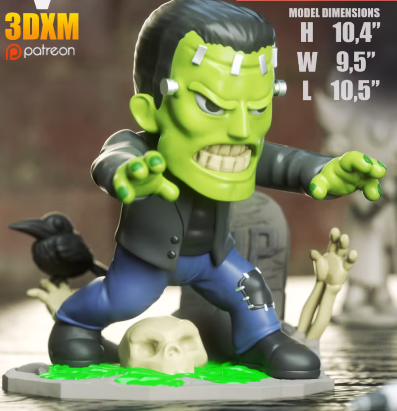 Frankenstein Chibi 3D Model - STL File for 3D Printing