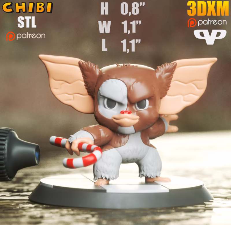 Gizmo Chibi 3D Model - Chibi Gizmo Gremlin STL File