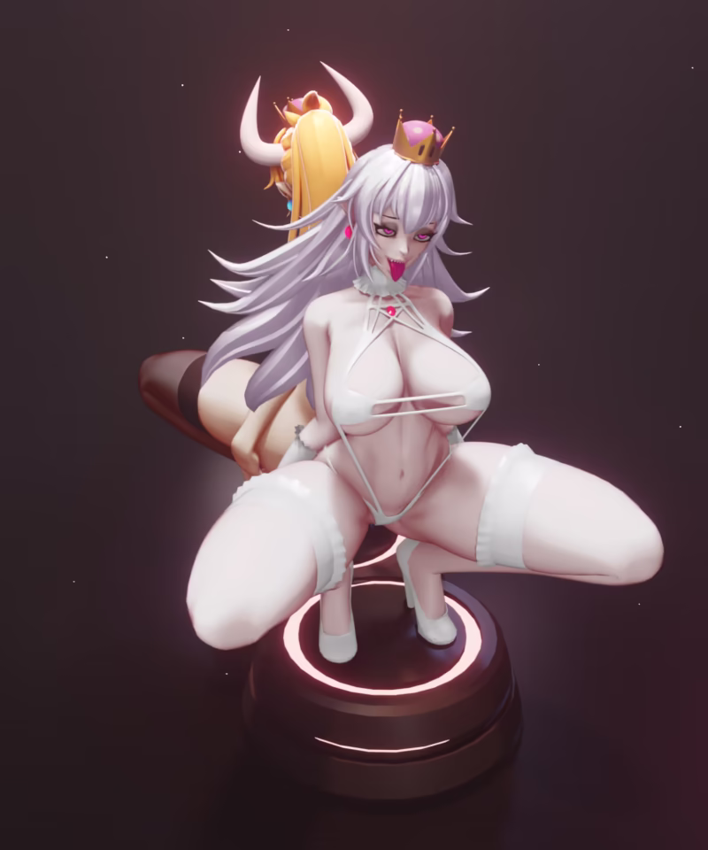Bowsette and Boosette 3D Model - Rushzilla STL Files for 3D Printing - Image 4