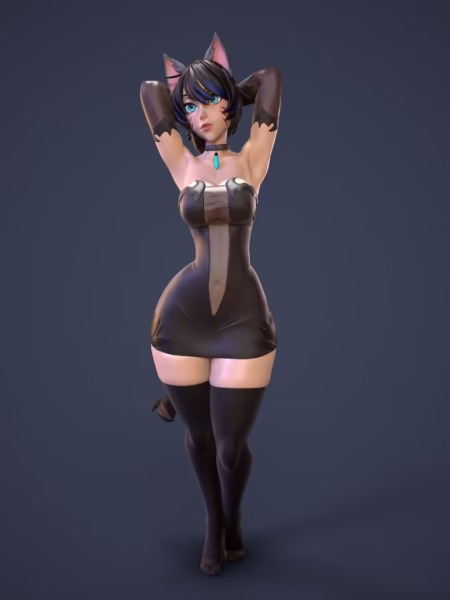 Cat Girl 3D Model - Rushzilla STL Files for 3D Printing