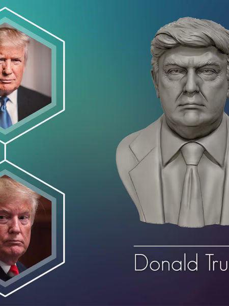 Donald Trump Bust 3D Model - USA Donald John Trump STL File