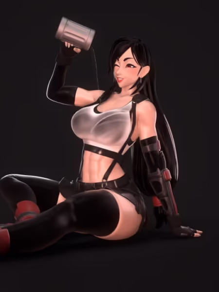 Tifa Lockhart Drunk 3D Model - Rushzilla STL Files for 3D Printing