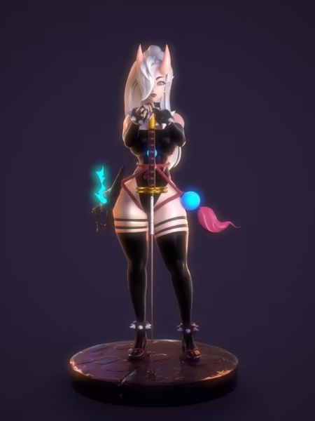 Sword Girl 3D Model - Rushzilla STL Files for 3D Printing